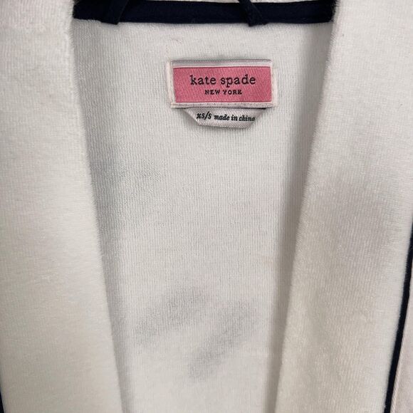 Kate Spade Robe Womens XS/S White Beach Print Terry Summer Swim Resort Vacation - Picture 4 of 16